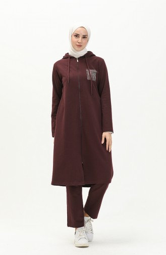 Hooded Tracksuit 7032-07 Plum 7032-07