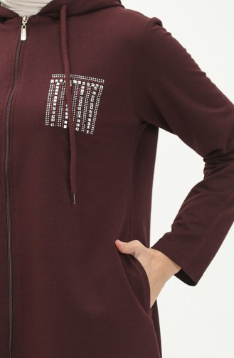 Kapüşonlu Eşofman Takım 7032-07 Mürdüm