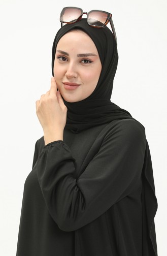 Asymmetrische Tunika mit elastische Ärmel 4057-01 Schwarz 4057-01