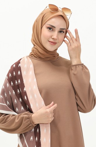 Elastic Sleeve Asymmetric Tunic 4057-02 Mink 4057-02