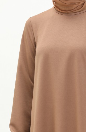Elastic Sleeve Asymmetric Tunic 4057-02 Mink 4057-02