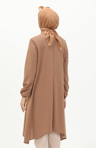 Elastic Sleeve Asymmetric Tunic 4057-02 Mink 4057-02