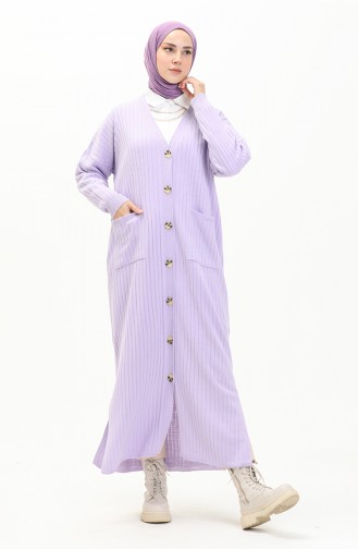 Trikot geknöpfte lange Strickjacke 3369-16 Lila 3369-16
