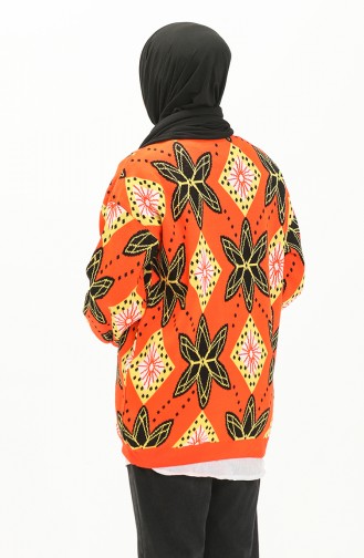 Patterned Sweater 80058-11 Orange Black 80058-11