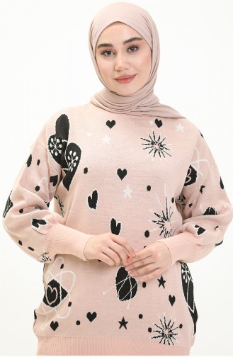 Patterned Sweater 80059-04 Powder Black 80059-04