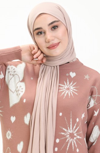 Patterned Sweater 80059-09 Dusty Rose White 80059-09