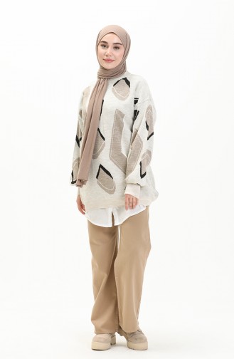 Patterned Sweater 80060-04 Beige 80060-04