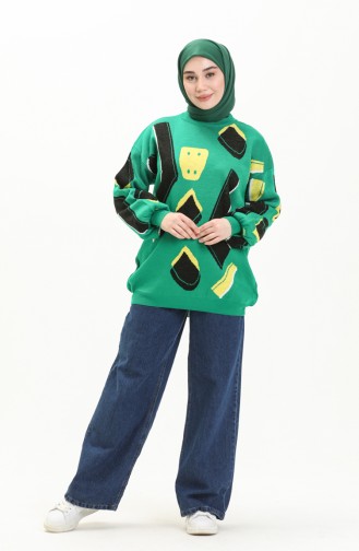 Patterned Sweater 80060-05 Green 80060-05