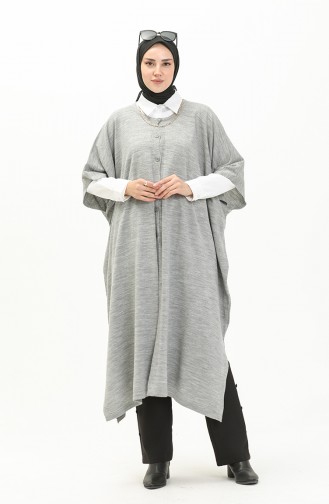 Trikot geknöpfter Poncho 3265-08 Grau 3265-08