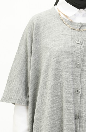 Trikot geknöpfter Poncho 3265-08 Grau 3265-08