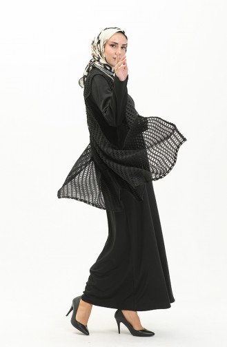 Yelekli Tesettür Elbise 5505-01 Siyah