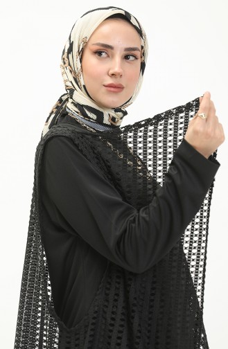 Hijab Kleid mit Weste 5505-01 Schwarz 5505-01