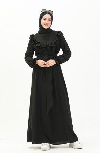 Oyya Robe en Coton et Viscose 238465-01 Noir 238465-01