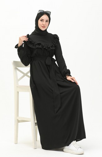 Oyya Robe en Coton et Viscose 238465-01 Noir 238465-01