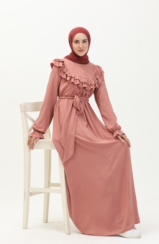 Oyya Robe en Coton et Viscose 238465-02 Rose Pâle 238465-02