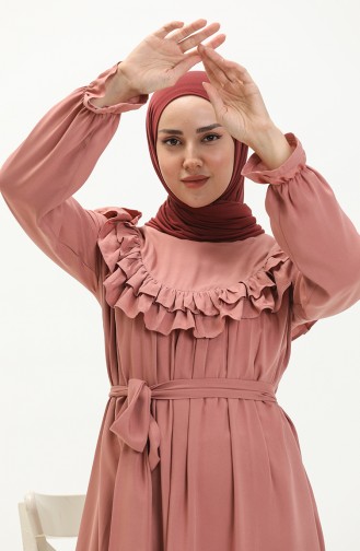 Oyya Robe en Coton et Viscose 238465-02 Rose Pâle 238465-02