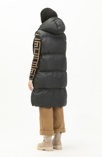 Gilet Matelassé à Capuche 6049-01 Noir 6049-01