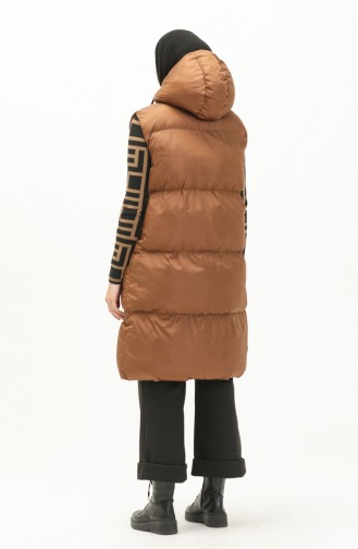 Hooded Puffer Vest 6049-02 Tan 6049-02