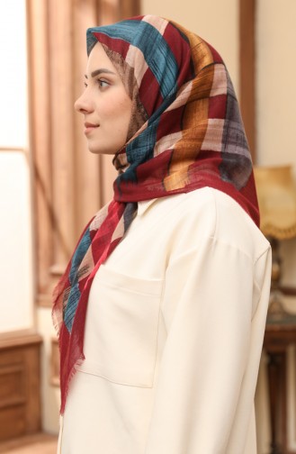 Patterned Scarf 13208-04 Cherry Petrol 13208-04