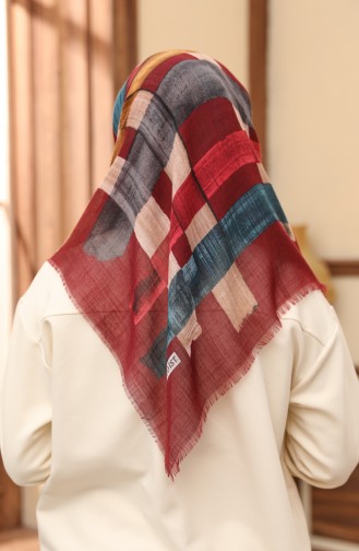 Patterned Scarf 13208-04 Cherry Petrol 13208-04