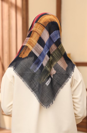 Patterned Scarf 13208-17 Navy Blue Indigo 13208-17