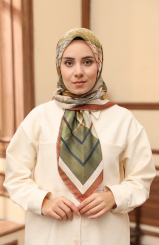 Patterned Soft Scarf 1004-03 Khaki Tan 1004-03