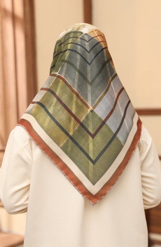 Patterned Soft Scarf 1004-03 Khaki Tan 1004-03