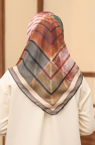 Patterned Soft Scarf 1004-07 Brown Khaki 1004-07