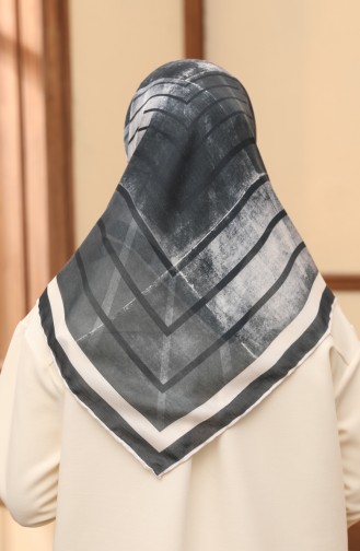 Écharpe Douce à Motifs 1004-10 Noir Blanc 1004-10