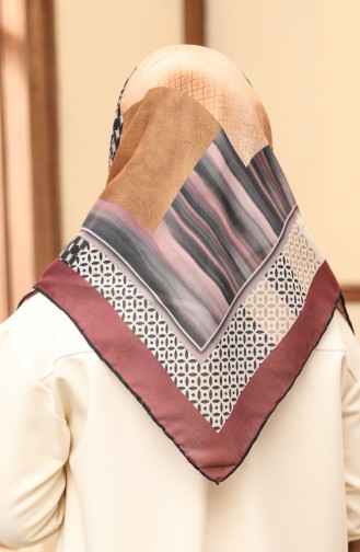 Patterned Soft Scarf 1006-01 Claret Red Green 1006-01