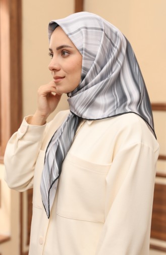 Écharpe en Sergé à Motifs 3006-04 Noir Gris 3006-04
