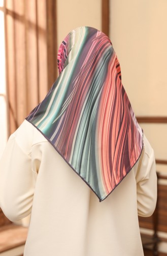 Desenli Twill Eşarp 3006-07 Mor Yavruağzı