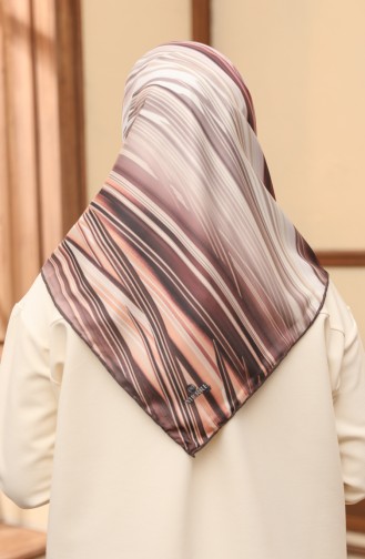Desenli Twill Eşarp 3006-08 Somon Vizon
