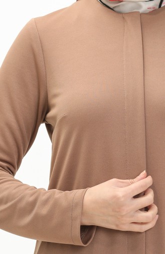 Hidden Placket Abaya 2027-01 Mink 2027-01