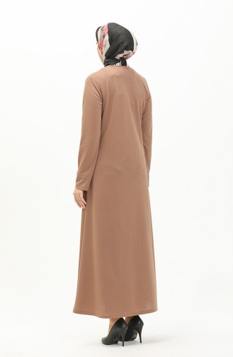 Abaya mit verstecktem Stoffdetail 2027-01 Nerz 2027-01