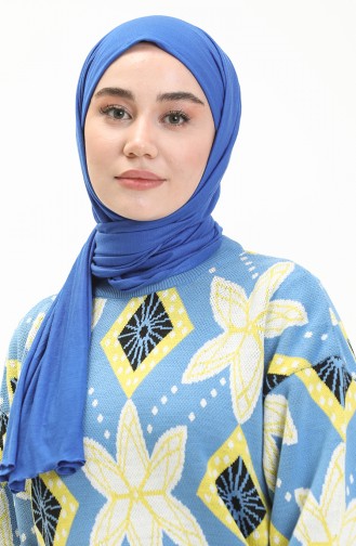Triko Desenli Kazak 80058-03 Mavi Sarı