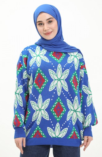 Triko Desenli Kazak 80058-09 Saks Kemik