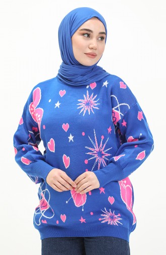 Patterned Sweater 80059-03 Saxe Pink 80059-03