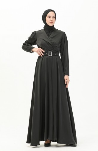 Black Hijab Evening Dress 3973