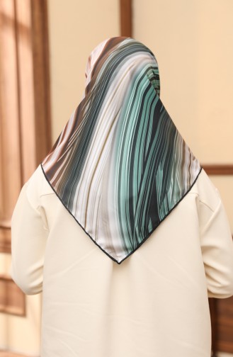 Patterned Twill Scarf 3006-14 Emerald Green Oil Green 3006-14