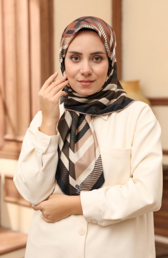 Patterned Twill Scarf 3009-12 Camel Khaki 3009-12