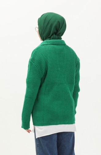 Knitted V-Neck Sweater 80050-04 Green 80050-04