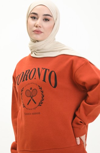 Three Yarn Sweatshirt 1064-01 Brick Red 1064-01