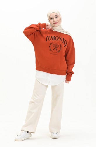 Three Yarn Sweatshirt 1064-01 Brick Red 1064-01