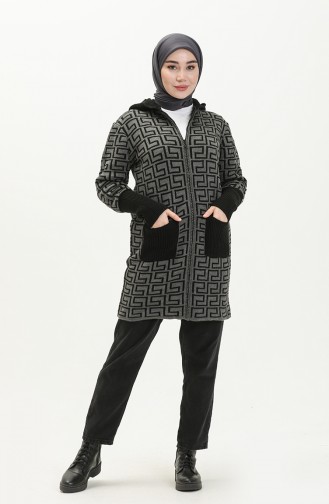 Patterned Knitted Cardigan 80052-01 Anthracite 80052-01