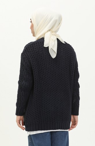 Buttoned Knitwear Cardigan 80053-02 Navy Blue 80053-02