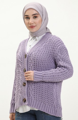Trikot geknöpfte Strickjacke 80053-05 Lila 80053-05