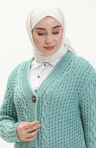 Buttoned Knitwear Cardigan 80053-06 Green Almond 80053-06