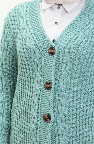 Buttoned Knitwear Cardigan 80053-06 Green Almond 80053-06