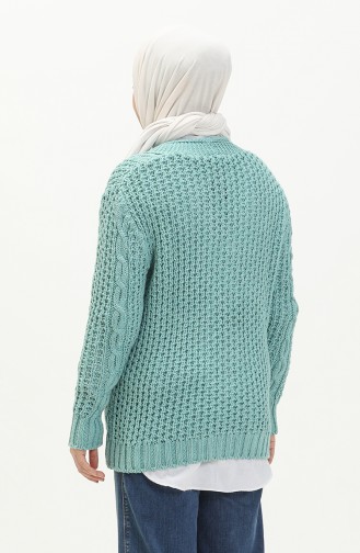 Triko Düğmeli Hırka 80053-06 Çağla Yeşili